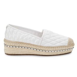 Karl Lagerfeld White Quilted Espadrilles